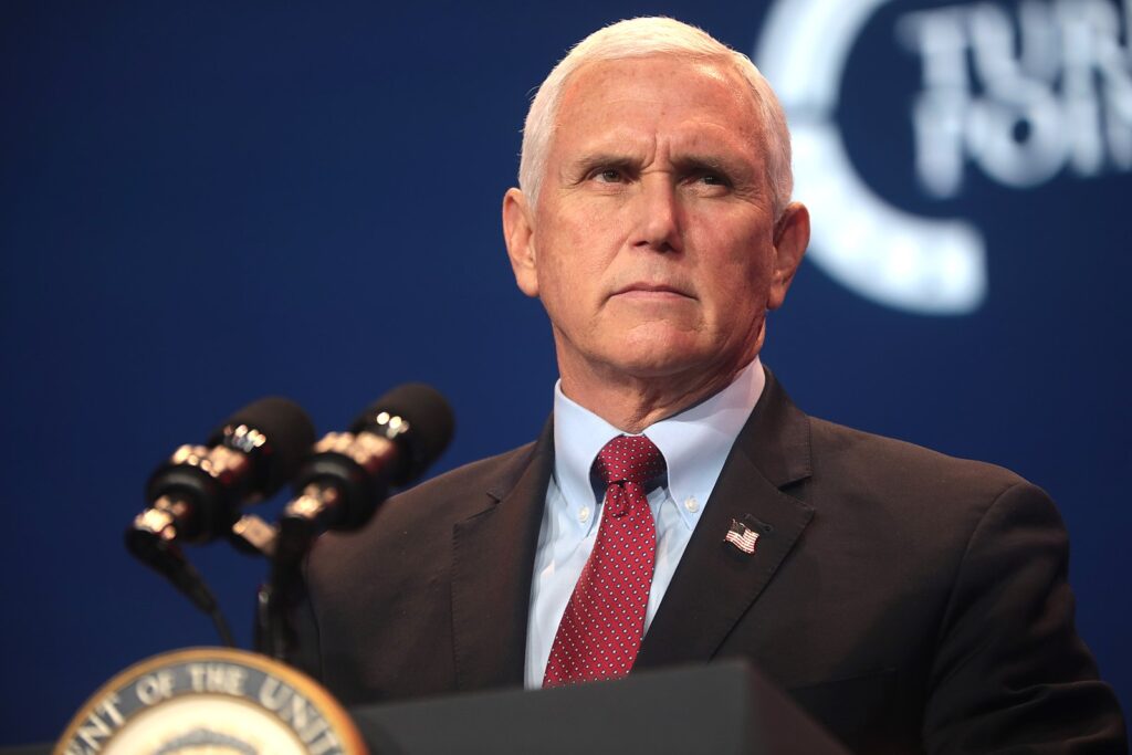 Vice President of the United States Mike Pence speaking with attendees at the 2020 Student Action Summit hosted by Turning Point USA at the Palm Beach County Convention Center in West Palm Beach, Florida. (Flickr/Gage Skidmore)